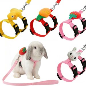 Adjustable Harness and Leash Set for Small Pets 4 Sets
