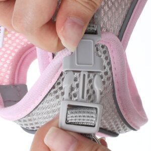 Pet Rabbit Harness and Leash Set Soft Cotton Pink Small - Image 3