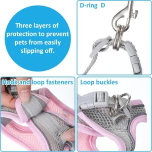 Pet Rabbit Harness and Leash Set Soft Cotton Pink Small - Image 4