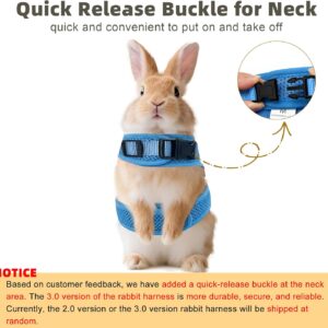 Rabbit Harness and Leash Set Soft Mesh Blue Large - Image 7