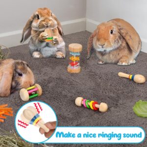 Wooden Bunny Toy Set 5 Pieces Multi-Coloured - Image 3