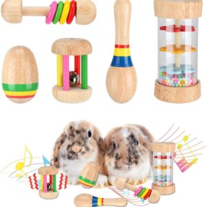 Wooden Bunny Toy Set 5 Pieces Multi-Coloured