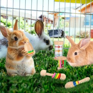 Wooden Bunny Toy Set 5 Pieces Multi-Coloured - Image 4