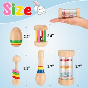 Wooden Bunny Toy Set 5 Pieces Multi-Coloured - Image 5