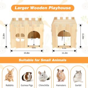Wooden Rabbit House Large Detachable Hideout - Image 2