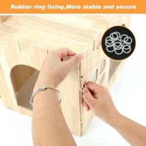 Wooden Rabbit House Large Detachable Hideout - Image 3