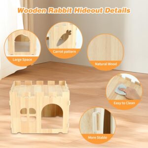 Wooden Rabbit House Large Detachable Hideout - Image 4