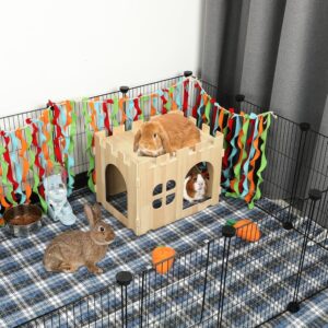 Wooden Rabbit House Large Detachable Hideout - Image 5