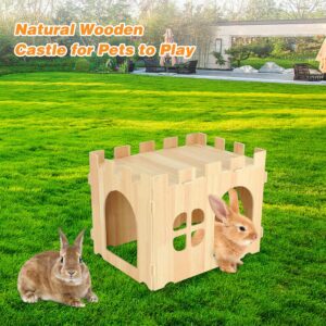 Wooden Rabbit House Large Detachable Hideout - Image 6