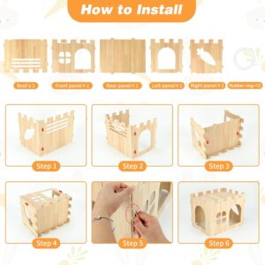 Wooden Rabbit House Large Detachable Hideout - Image 7