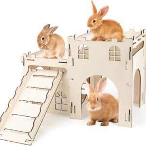 Wooden Rabbit House Large Detachable Hideout - Image 8